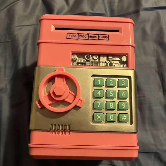 Pink and Silver Number Bank with Keypad - Picture 4 of 8